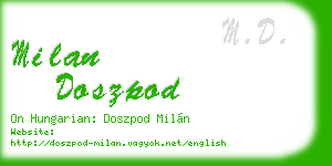 milan doszpod business card