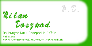 milan doszpod business card